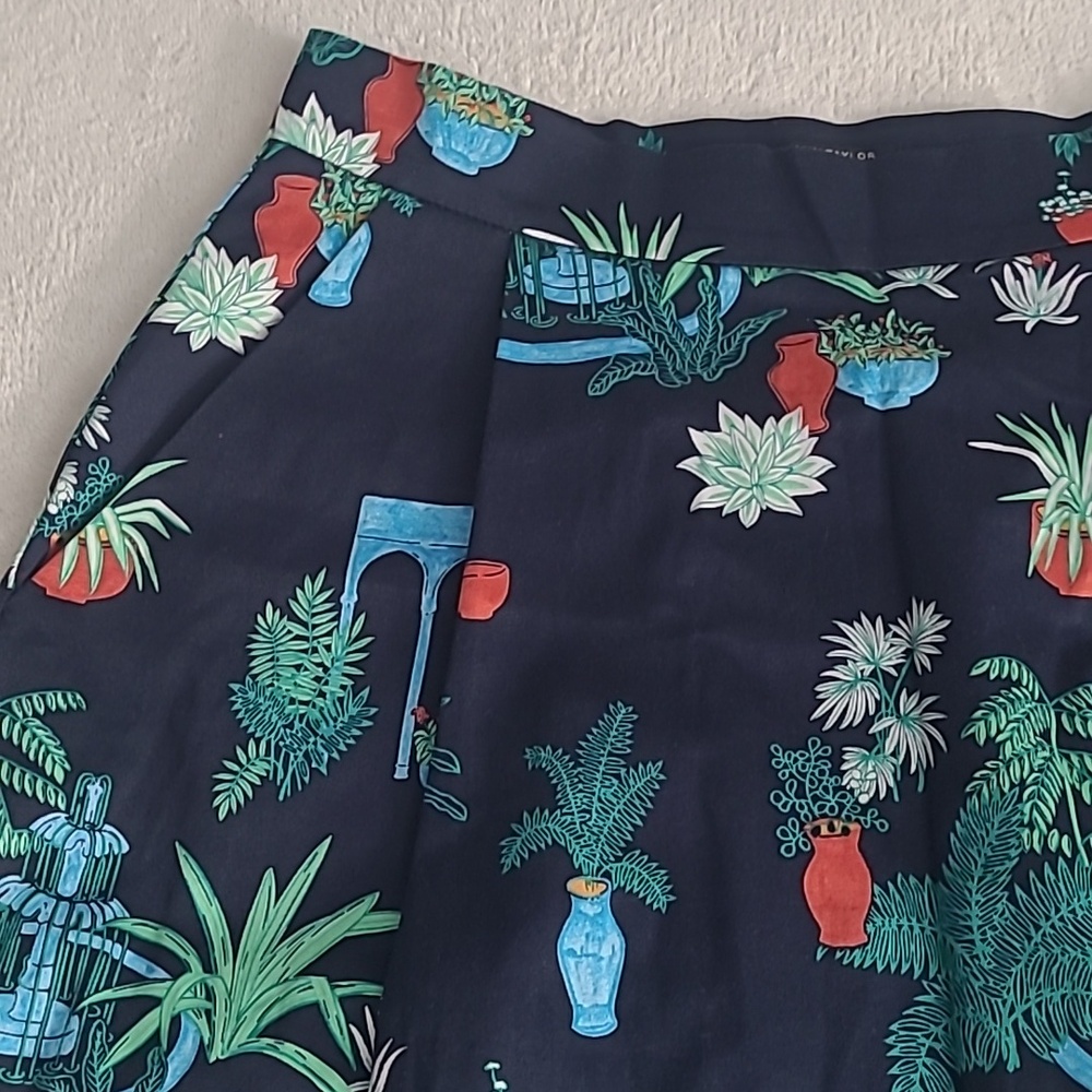 Ann Taylor Factory Petite Skirt 00P Floral A Line Garden Print Boho Cottagecore - Picture 7 of 16